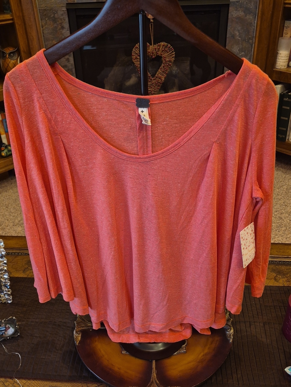 Free People Top Size XS Coral Hi Low Generous Fit